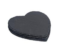 Havendro 4x Heart Slate Placemats Rustic Dining Table Place Setting 25cm Grey Havendro Grey