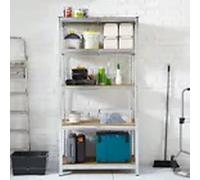 Havendro 5 Tier Galvanised Large Steel Shelving Garage Racking 180x90x40 in Silver Havendro Silver