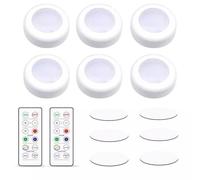 Havendro 6-Pack LED Puck Lights with 2 Remote, 16 Colors in White Havendro White