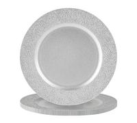 Havendro 6 Piece Metallic Charger Plate Set 33cm Hammered Silver Havendro Silver