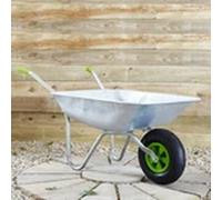 Havendro 65L Wheelbarrow Garden Galvanised Cart Pneumatic Tyre in Silver Havendro Silver