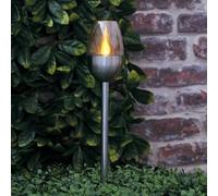 Havendro 6PCS Solar Flame Effect Light Torch LED Stake Garden Decor in Silver Havendro Silver