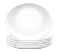 Havendro 6x Bormioli Rocco White 32cm Glass Prometeo Oval Plates Havendro White