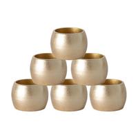 Havendro 6x Gold Argon Tableware Metallic Napkin Rings 4.5cm Havendro Gold