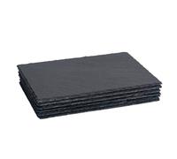 Havendro 6x Rectangle Slate Placemats 30 x 20cm Natural Dining Table Mats in Black | Size: 30 x 20 cm Havendro Black 30 x 20 cm