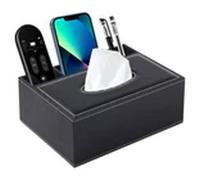 Havendro Black PU Leather Tissue Box Remote Control Holder Desk Organizer Havendro Black