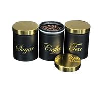 Havendro Black Set of 3 Tea, Coffee, Sugar canisters Storage Container Havendro Black