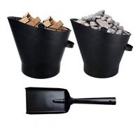 Havendro Coal Bucket & Shovel Set Steel Fireside Ash Scuttle in Black Havendro Black