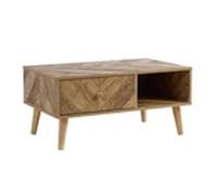 Havendro Coffee Table - 1 Drawer, Natural Storage, Living Room Unit in Brown Havendro Brown
