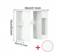 Havendro Computer Desk H Shaped PC Laptop Gaming Table W/ Book Shelves Bookcase UK - White