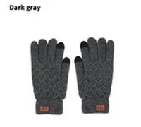 Havendro Dark gray Unisex Warm Thick Thermal Woolly Knitted Stretch Gloves in Dark Grey Havendro Dark Grey One Size