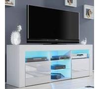 Havendro Modern TV Unit 145cm Stand White High Gloss Doors Havendro White