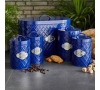 Havendro Navy Blue Kitchen Canister Set Diamond Embossed Havendro Navy
