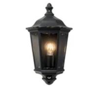 Havendro Outdoor Sensor Wall Light Half Lantern Security PIR Garden Porch Lamp in Black Havendro Black