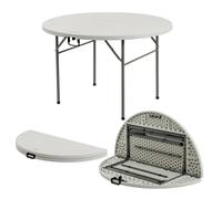 Havendro Round Folding Trestle Table Heavy Duty 120cm Office Desk Events White Havendro White