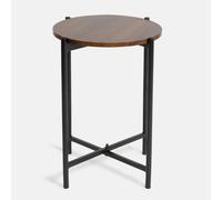Havendro Small Round Dark Wood Coffee Side Table for Living Room in Brown Havendro Brown