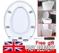 Havendro Soft Close Toilet Seat White Bathroom Oval Heavy Duty Universal Hinges Anti Slam - plastic - Toilet Seat - White