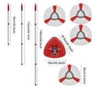 Havendro Spin Mop Head Replacement, Base, Handle for Vileda Turbo Microfibre Mop Refills - red