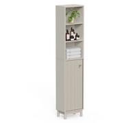Havendro Tall Bathroom Storage Cabinet, Stone Freestanding Slim Tallboy Havendro Stone