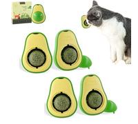 Havenfly 4pcs Catnip Ball, Edible Catnip Wall Ball, Kitty Toys for Cat Licking Ball, Rotatable Mint Ball Kitten Chew Treats for Teeth Cleaning Biting Dental Care