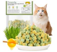 Havenfly Freezed-Dried Cat Grass Treats, Catgrass Egg Yolk Duo Bites, Cat Dental Treats for Hairball Control and Healthy Coat, Cats Teething Stick (60g, Eggyolk)