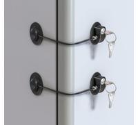 Child Safety Lock for Refrigerator, Cabinet, Drawer, Freezer & Door with 4 Extra Strong Adhesives - Black by HavenHause (Pack of 2)