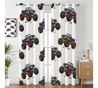 Havenix Monster Truck Blackout Curtains for Bedroom Living Room, Boys Off-Road Car Patterned Curtains 46x72, Thermal Insulated Eyelet Drapes for Windows, 2 Panels
