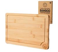 HAVENIX Wooden Chopping Board & Serving Tray - 100% Natural Organic Bamboo Cutting Board | Multi-Purpose Wooden Tray with Juice Grooves for Carving Meat, Vegetables, Fruits & Bread (30 x 20 x 2 cm)