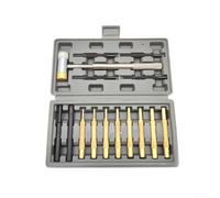 HavenlyCove 15 PCs Roll Pin Punch Set with Hammer Featuring Brass and Nylon Heads and Storage Case for Watchmaking and Detailed Work