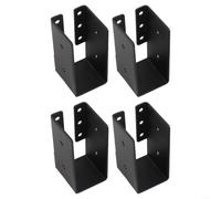 HavenlyCove 4 Pack Heavy Duty Joist Hangers for 2x4 Timber Black Q235 Iron Beam Brackets Corner Code for Gazebo Fence Handrail Roof Outdoor Indoor Wood Structure