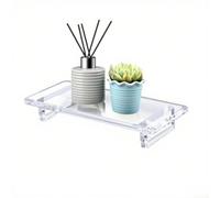 HavenlyCove Premium Clear Acrylic Tray, for Bathroom Counter Soap,Dish Vanity Organizer Kitchen Decor 8.6x3.6 Inch(Individually loaded)