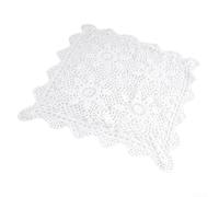 HavenlyCove Square Cotton Crochet Tablecloth Doily With Floral Lace Design For Vintage Style Home Dining, Cafe Furniture, Hotel, And Restaurant Decoration(White 40cm)