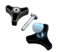 HavenlyCove Triangle Handle Knob Nut and Bolt 2 Pack for Mountfield Lawn Mower Parts, 50mm Plastic Screw Assembly for Garden Machinery Replacement