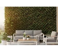 HAVENURA Expanding Artificial Trellis Fake Laurel Leaf Hedge Garden Privacy Screening 1m x 2m (1 Pack)