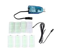 Haveratio Reuse USB to 1V-24V Adjustable Voltage LR14 C Cell Battery Eliminator Replace 1-8pcs Batteries for Toy LED Lamp Game