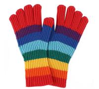 Haveratio TINGB Stripe Gloves Cartoon Rainbow Gloves Christmas Full Finger Mittens Thickened Colorful Mitten for Adults