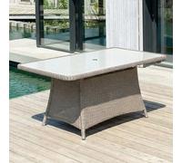 haverhill garden natural weave dining table with ceramic effect tempered glass top
