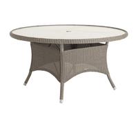 haverhill large glass top round dining table in grey dusk