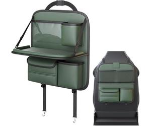 HAVERN Car Seatback Organiser for Dacia Duster, Multifunctional Car Back Seat Organiser with Folding Table Backseat Organiser,Green/D