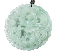 HAvern Jade Bracelet Amulet Natural Burmese Jade Pixiu Pendant Necklace (A null)