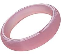 HAvern Jade Bracelet Natural Translucent Color Pink Jade Bracelet, Jade Bangle Bracelet Chalcedony Ice Seed Hibiscus Jade Pink Bracelet, Female Jade Agate Jade Bracelet, 56-62mm (null Jad