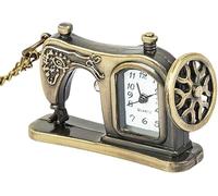HAvern Vintage Mechanical Pocket Watch with Chain Pocket Watch, Retro Antique Bronze Alloy Sewing Machines Pendant Vintage Chain,Steam (Color : Bronze) (Bronze)