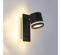 HAvern Wall Sconce Adjustable Wall Sconces with Switch Surface Mount Book Reading Lamps 6W+9W LED Reading Wall Lights for Bedroom, Backlight Night Wall Lamp 3 Color Mode Wall Light (null