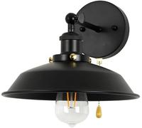 HAvern Wall Sconce Industrial Wall Lamp Matte Black Vanity Lights for Bathroom with Pull Cord Switch Wall Light Indoor Wall Sconces E26 Wall Mounted Lamp Vintage Light Fixture for Living