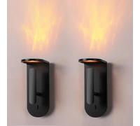 HAVERN Wall Sconce, Wall Light Flame Light Effect Outdoor Wall Light IP54 Waterproof Decor Wall Sconce Stainless Steels LED Wall Mount Acrylic Wall Washer Lamp for Living Room Garden Hall