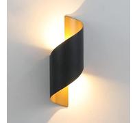 HAvern Wall Sconce, Wall Light Led Decoratieve Wall Lamp Postmodern Unique LED Sconce Light Spiral Metal Wall Light Fixtures for Bedroom Living Room Hotel - Black-Gold (Warmlight(3000K) n