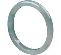 HAvern Women's Jade Bangle Bracelet, Floating Flower and Transparent Oval Jade Bangle, Round Bar Jade Bracelet, The better Gift for Family, Friends, and Ladies, with Jewelry Box, 54-62mm