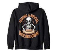 Having A Breakdown Cooking Culinary Food Chef Skeleton Baker Zip Hoodie