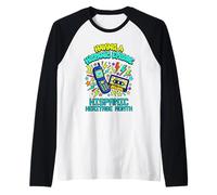 Having A Hispanic Episode Heritage Month 80s Retro Pun Raglan Baseball Tee