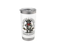 Having A Mental Bake Down Cowboy Raccoon Baker Baking Lover Stainless Steel Insulated Tumbler